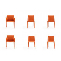 Manhattan Comfort 4-DC3432-CO Paris Coral Dining Chairs (Set of 6)